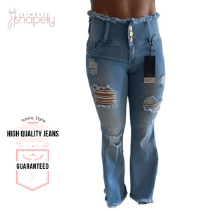 Colombian jeans with butt enhancement and high waist – Fajas