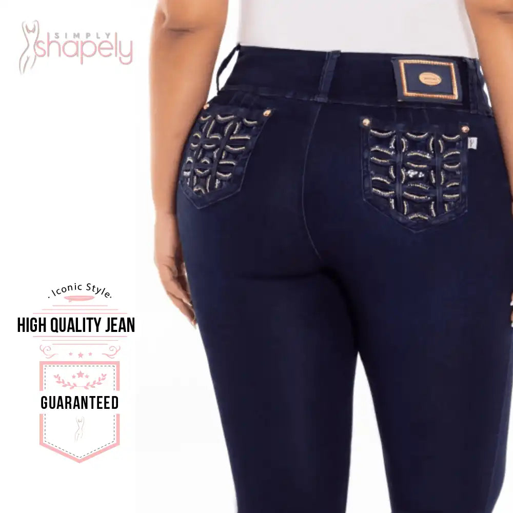 plus size levanta cola tiro medio colombian jeans