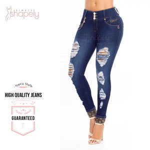 Colombian jeans with butt enhancement and high waist – Fajas Colombianas  Sale