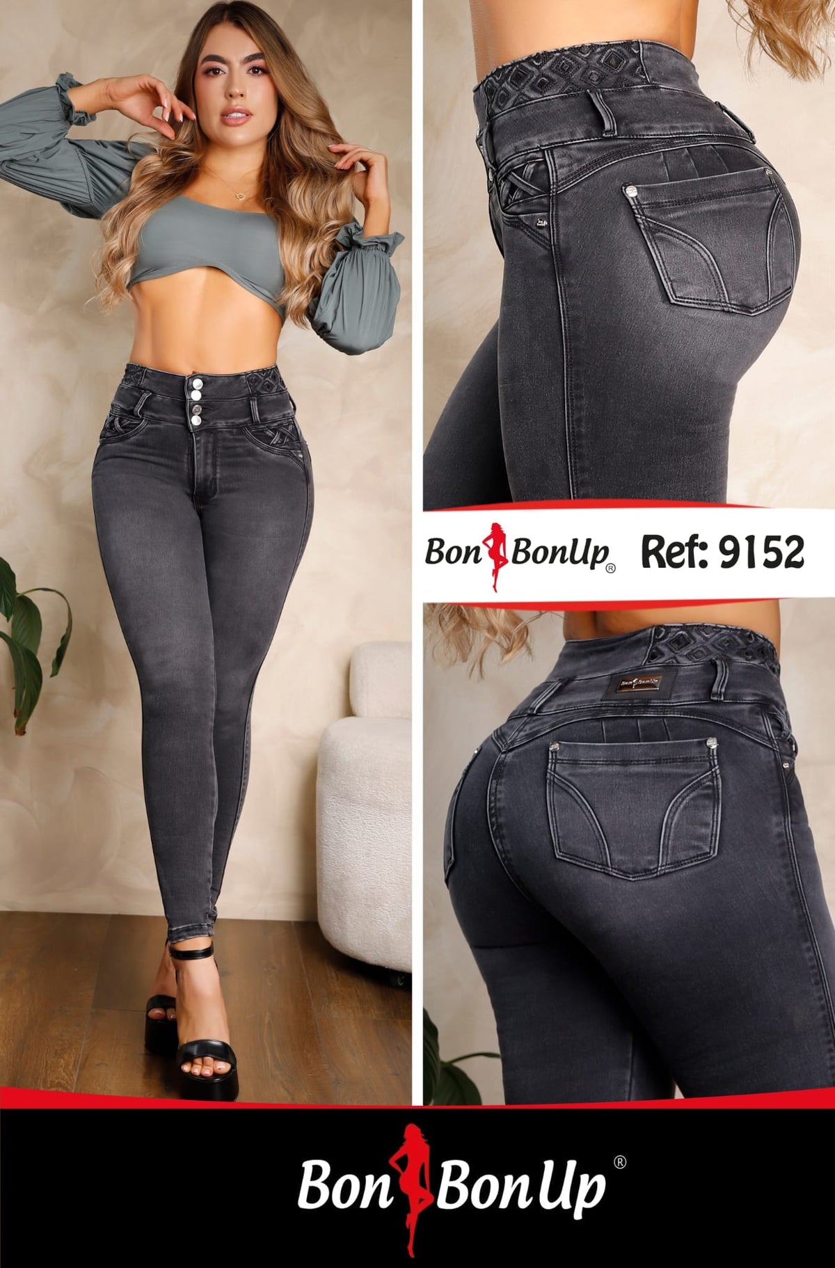 REF: 9152 COLOMBIAN BOOTYLIFTING JEANS/JEANS COLOMBIANOS LEVANTA COLA