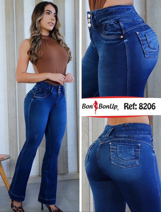 8206 BonBonUp Push Up Bootcut Colombian Jeans