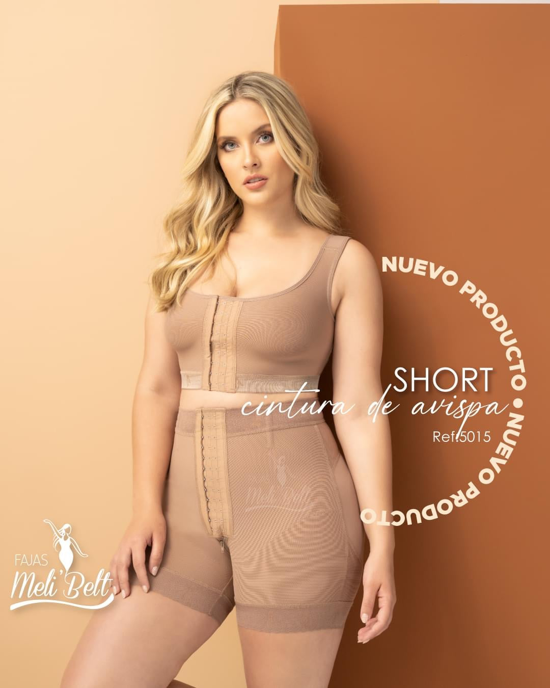 5015 Zipper in Crotch Short Fajas Melibelt