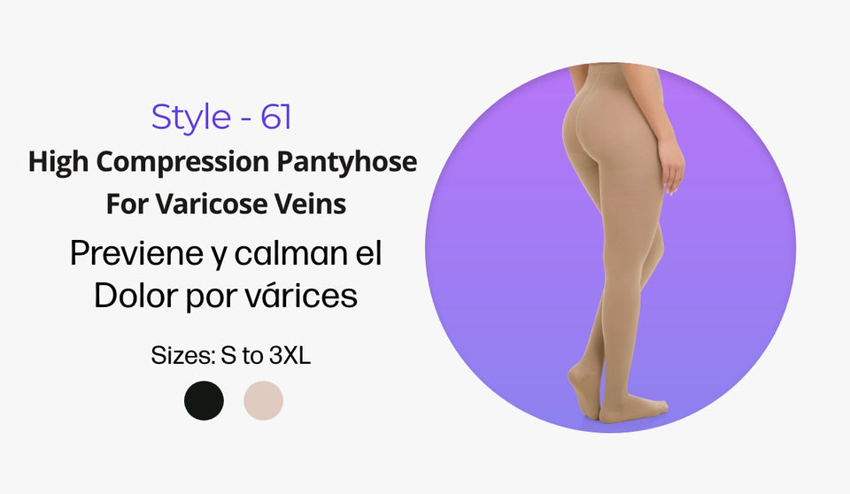 High Compression Pantyhose for Varicose Veins - Shop Online Cysm L / Beige